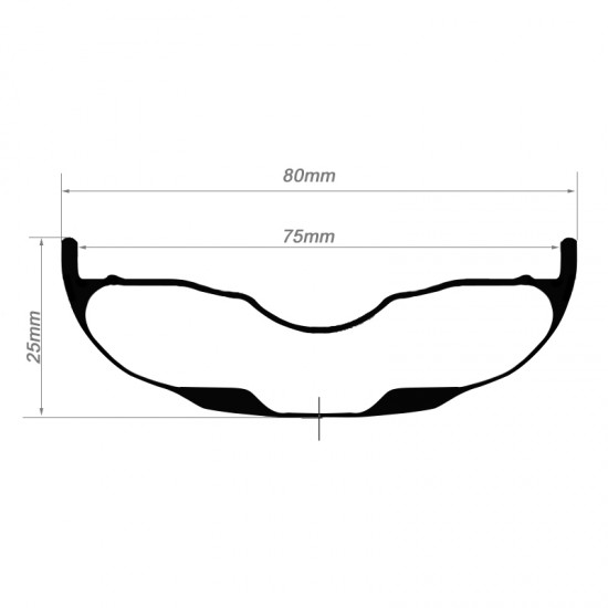 Aro de carbono de 24 pulgadas y 80mm de ancho para fat bike